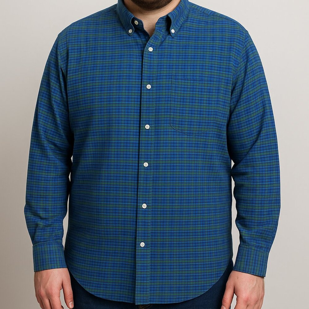 GAP Men’s L Standard Fit‎ Stretch Plaid Button-Down Shirt